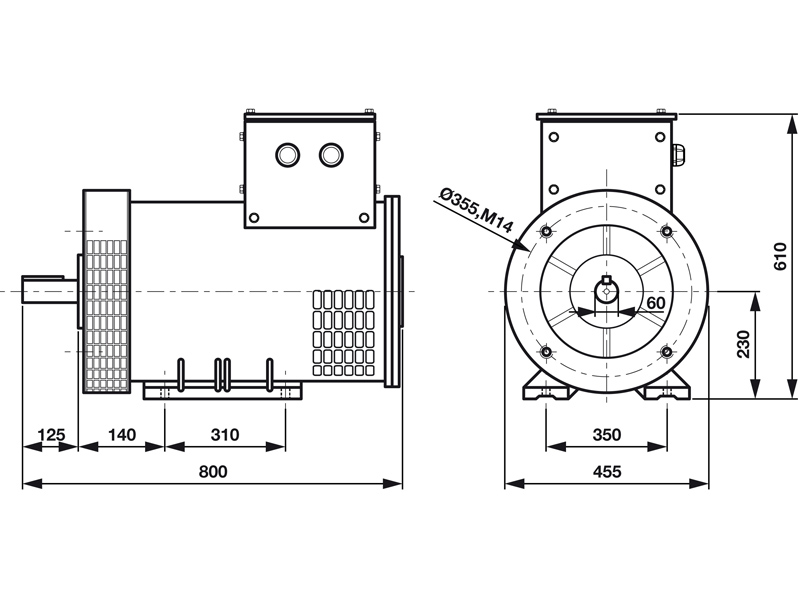 50kW brush alternator